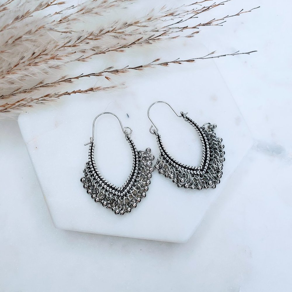 5 for $25 Silver Color Boho Statement Earrings - Picture 2 of 6